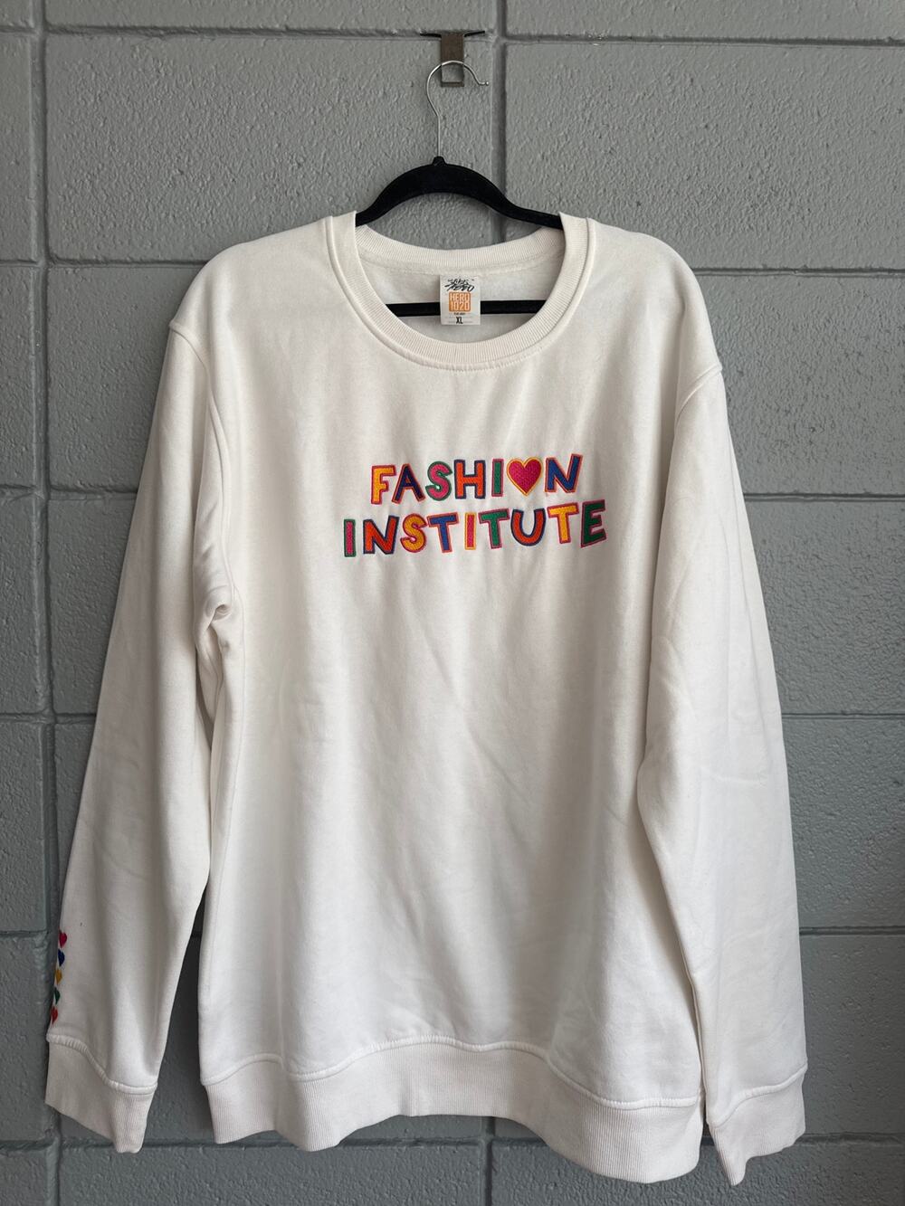 Fashion Institute Collegiate Rainbow Crewneck Sweatshirt size XL